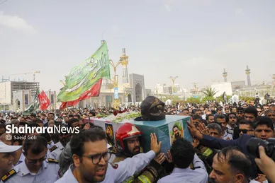 گزارش تصویری | مراسم تشییع پیکر آتش‌نشان فداکار «شهید رضا فخریان» در مشهد