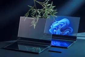 تصاویری از اولین لپ&zwnj;تاپ دنیا با نمایشگر کاملا شفاف OLED