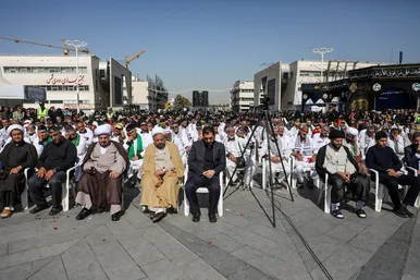 مراسم استقبال کاروان پیاده انصار الحسین (ع)