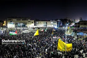 اجتماع بزرگ حمایت از کودکان غزه در عرصه میدان شهدا مشهد