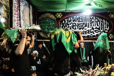 آیین سینی گردانی حضرت قاسم علیه السلام در شب هشتم محرم