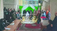مراسم عقد زوج جوان نیشابوری پای صندوق رای در مسجد جامع + عکس  و فیلم