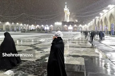 گزارش تصویری | بارش برف پاییزه در حرم مطهر رضوی