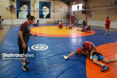 تمرین تیم ملی کشتی فرنگی رده جوانان در مشهد