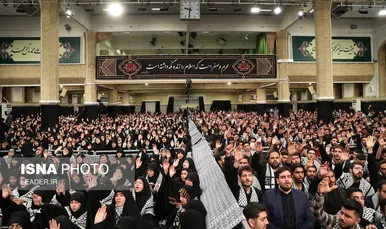 مراسم عزاداری دانشجویان به‌مناسبت اربعین حسینی علیه‌السلام در حضور رهبر انقلاب