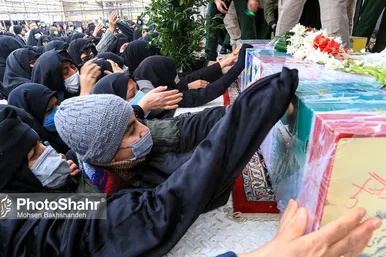 اجتماع عزاداران فاطمی و تشییع پیکر 9 شهید دفاع مقدس و مدافع حرم