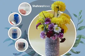 آموزش کاردستی | گلدان زیبای بازیافتی