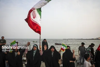 گزارش تصویری | زنجیره ۵ کیلومتری جان‌فدایان ایران در سواحل بندرعباس