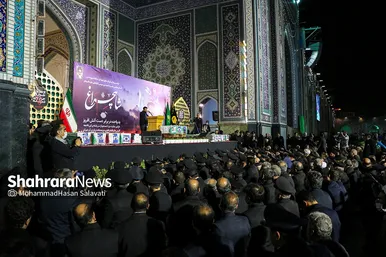 مراسم وداع با شهدای حادثه تروریستی شاهچراغ در حرم مطهر رضوی