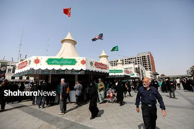 گزارش تصویری | موکب های خدمت رسان به زائران در روزهای پایان ماه صفر در عرصه میدان شهدا مشهد