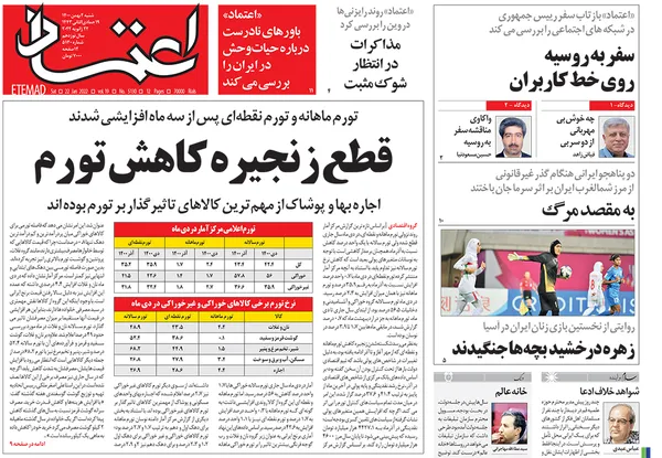 صفحه نخست روزنامه‌های کشور - شنبه ۱ بهمن ۱۴۰۰