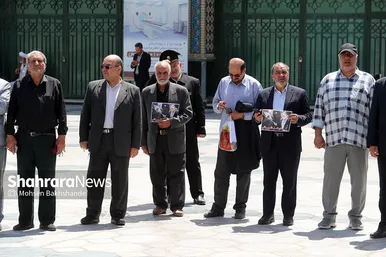 مراسم تشییع حاج فضل‌الله برهانی در حرم مطهر رضوی