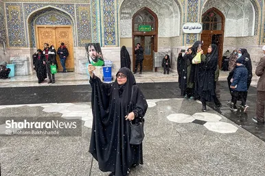 بارش اولین برف پاییزی در حرم مطهر رضوی