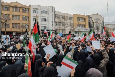 گزارش تصویری | تجمع مهاجران افغانستانی در محکومت جنایت آمریکا و رژیم صهیونیستی مقابل دفتر سازمان ملل در مشهد