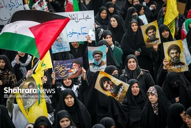 گزارش تصویری | اجتماع باشکوه مردم مشهد همزمان با آئین تشییع شهدای مقاومت در لبنان (۵ اسفند ۱۴۰۳)