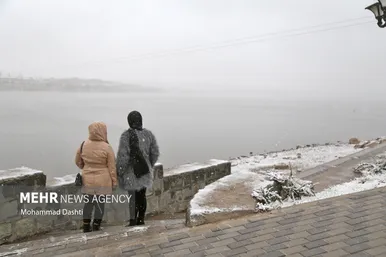 بارش اولین برف پاییزی در اردبیل