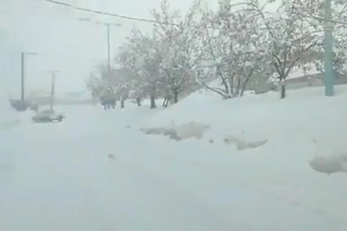 بارش ۱۸۹ سانتی‌متری برف در کوهرنگِ چهارمحال‌وبختیاری + فیلم