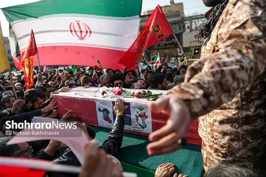 گزارش تصویری | مراسم تشییع پیکر مطهر شهید «مهدی ظریف»، مدافع امنیت در مشهد ۱