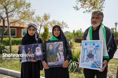 گزارش تصویری | حضور خانواده شهدای مدرسه «شجره طیبه» میناب در باغ خاتون مشهد