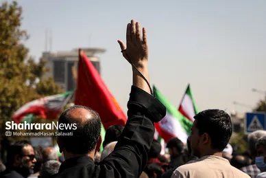 راهپیمایی مردم مشهد در محکومیت اغتشاشات اخیر و تشییع شهدای مدافع امنیت