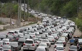 ترافیک سنگین در جاده مشهد _ چناران