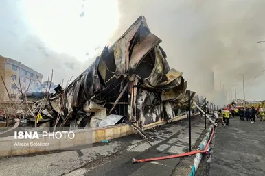 گزارش تصویری | آتش‌سوزی بازارچه جنت‌آباد تهران