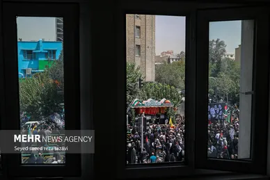 عکس‌هایی از مراسم تشییع پیکر شهید اسماعیل هنیه در تهران- ۲
