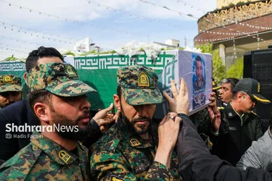 گزارش تصویری |مراسم تشییع پیکر دو مامور پلیس انفجار کلانتری در مشهد
