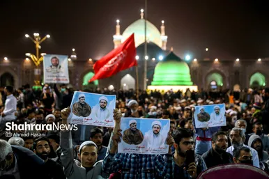 مراسم وداع با پیکر شهید حجت‌الاسلام محمد اصلانی در حرم مطهر رضوی