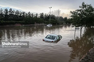 تصاویری از آب‌گرفتگی در سطح شهر مشهد بر اثر بارش شدید باران (۲۶ اردیبهشت ۱۴۰۳)