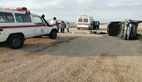 یکی از خودرو&zwnj;های همراه استاندار سیستان و بلوچستان واژگون شد (۲۰ اسفندماه ۱۴۰۱)