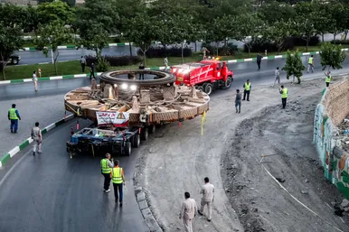 عملیات انتقال دستگاه TBM حفاری قطار شهری