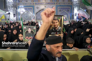 گزارش تصویری |  وداع با پیکر مطهر ۵ شهید خراسانی حمله آمریکایی-صهیونی در حرم مطهر رضوی