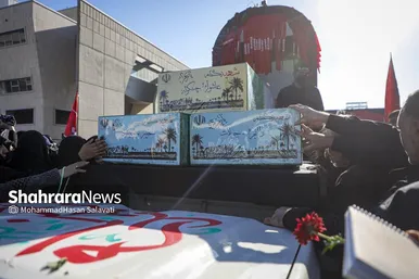 گزارش تصویری | اجتماع عزاداران فاطمی و تشییع پیکر مطهر ۱۳ شهید گمنام دوران دفاع مقدس در مشهد