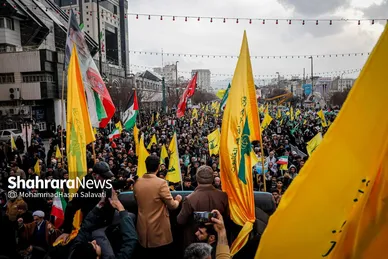 گزارش تصویری | اجتماع باشکوه مردم مشهد همزمان با آئین تشییع شهدای مقاومت در لبنان (۵ اسفند ۱۴۰۳)