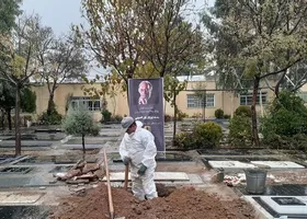 پرویز پورحسینی در کنار همسرش به خاک سپرده شد + عکس