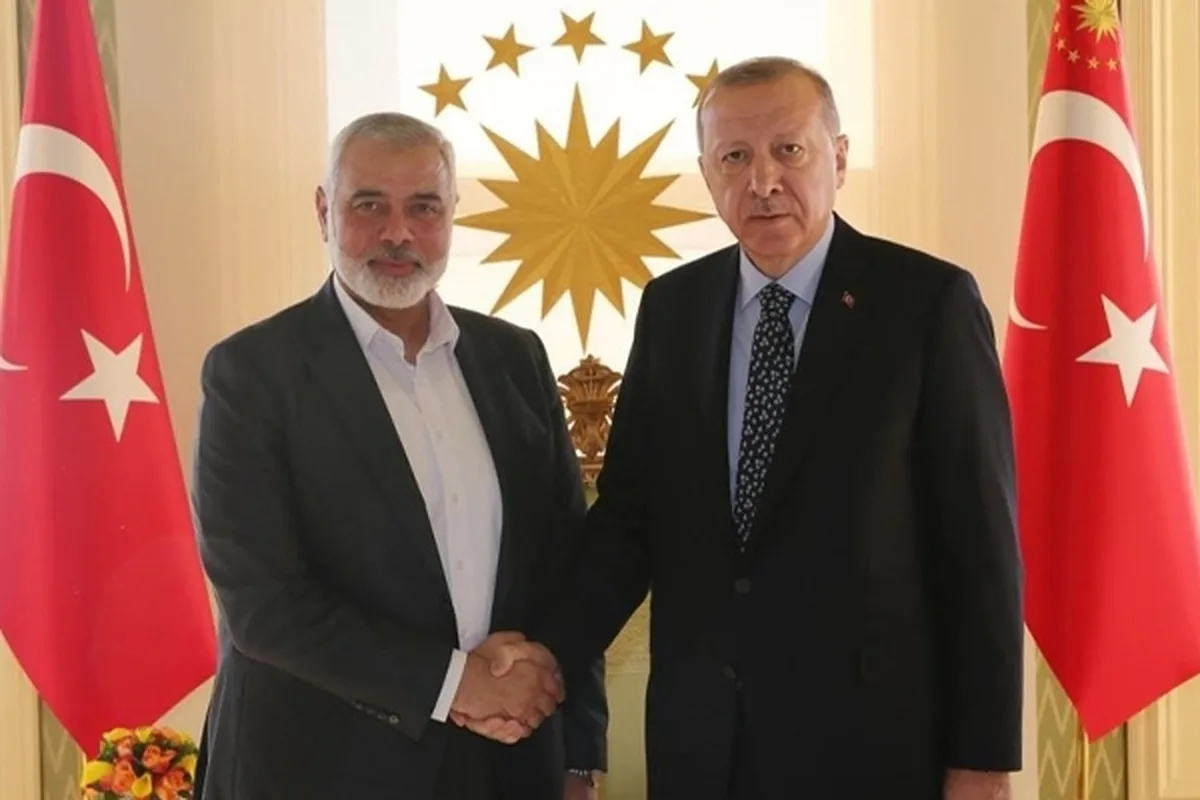 اردوغان در دیدار هنیه: کلید صلح منطقه ایجاد دولت فلسطینی است