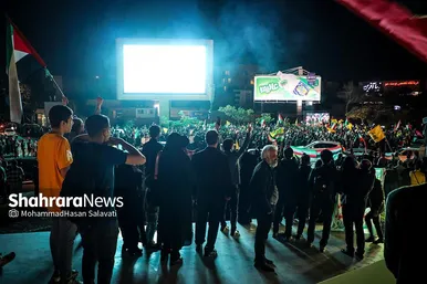 جشن مردم مشهد در حمایت از مردم فلسطین و عملیات «طوفان الاقصی»