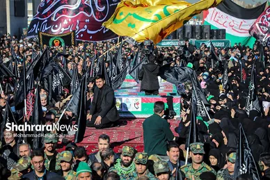 اجتماع عزاداران فاطمی و تشییع پیکر ۱۲ شهید گمنام دفاع مقدس و ۲ شهید حادثه تروریستی راسک در مشهد