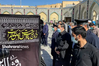 تشییع پیکر مرحوم حیدر رحیم‌پور ازغدی در حرم امام رضا (ع)