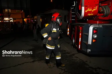 آتش سوزی گسترده انبار چند منظوره در منطقه خواجه ربیع