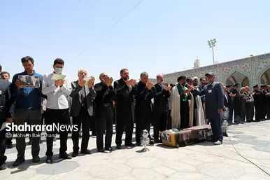 مراسم تشییع حاج فضل‌الله برهانی در حرم مطهر رضوی