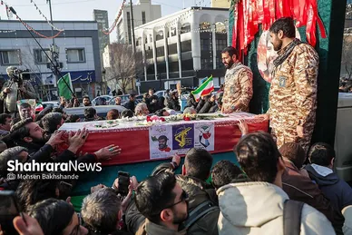 گزارش تصویری | مراسم تشییع پیکر مطهر شهید «مهدی ظریف»، مدافع امنیت در مشهد ۱