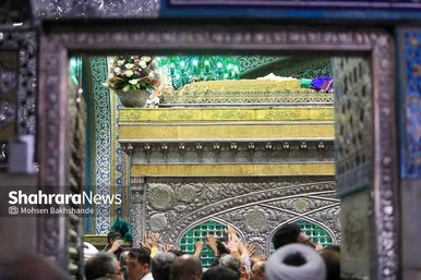 گزارش تصویری | تعویض گل‌های ضریح حرم مطهر امام‌رضا(ع)