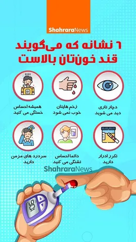 اینفوگرافیک | ۶ نشانه که نشان دهنده قند خون بالاست