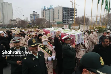تشییع شهید مرزبانی «معین قدمیاری» در مشهد