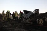 انفجار مهیب تانکر گازوییل در جاده مشهد و سوختن راننده میان شعله‌های آتش+ فیلم