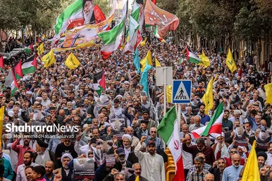 راهپیمایی انزجار مردم مشهد از جنایات رژیم صهیونیستی در لبنان و فلسطین