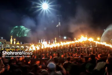 آئین سنتی مشعل گردانی نجفی‌ها در شب تاسوعا