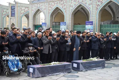 گزارش تصویری | مراسم تشییع پیکر همسر و فرزند معاون رئیس‌جمهور در مشهد